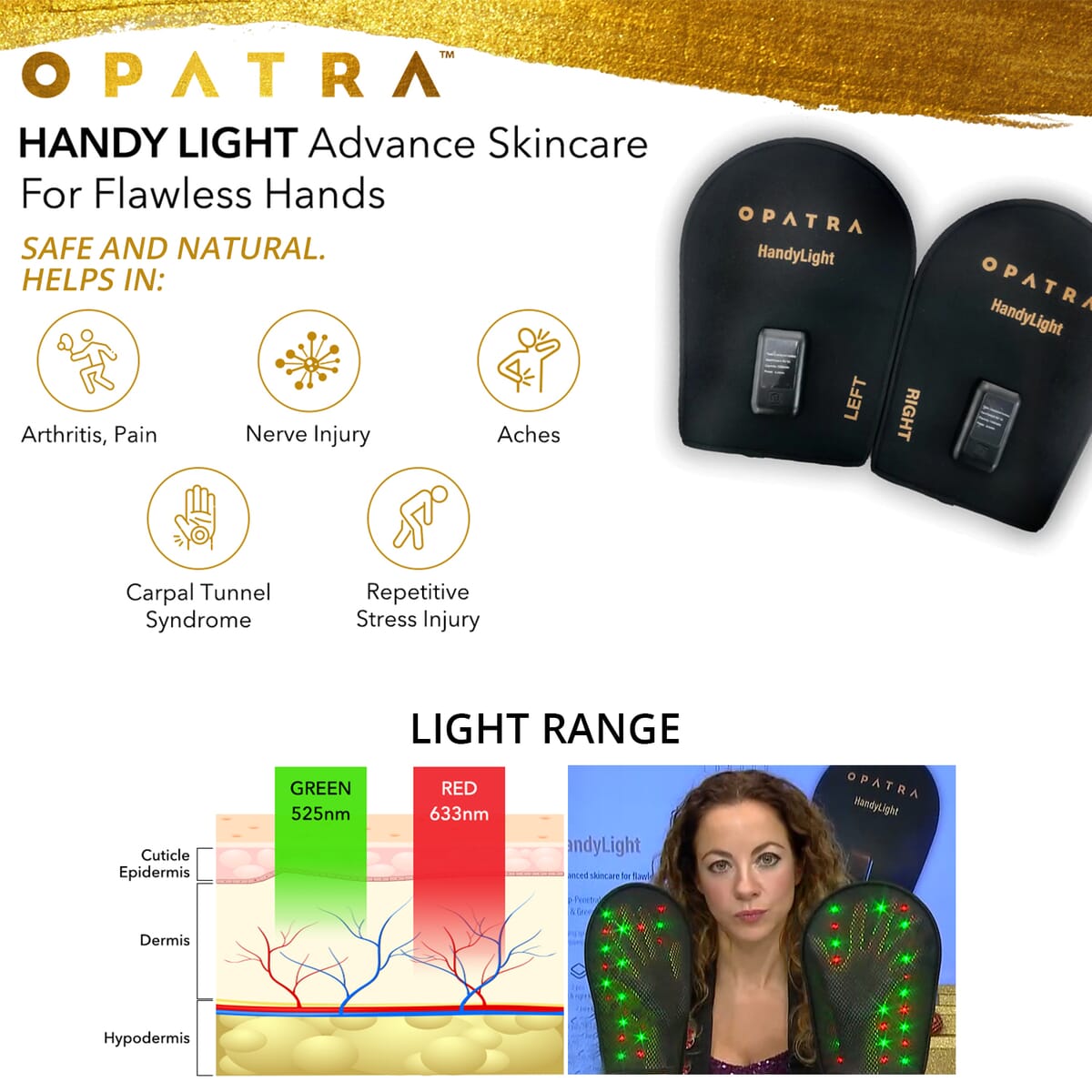 Opatra HandyLight Advance Skincare Mitts for Flawless Hands image number 3