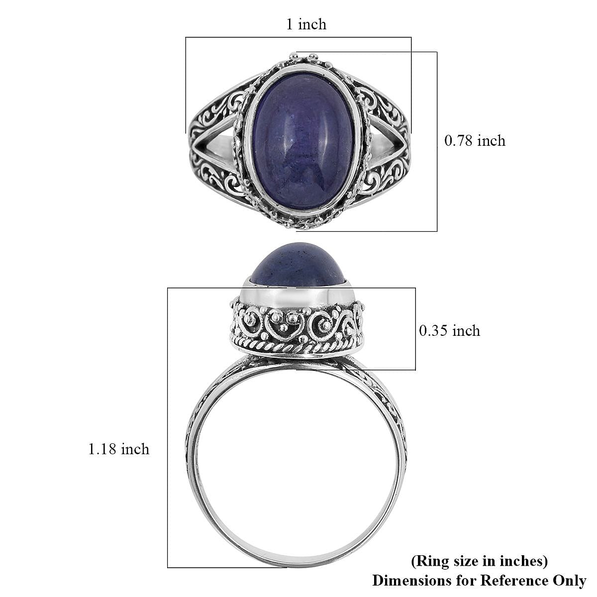 BALI LEGACY Tanzanite Ring in Sterling Silver 7 Grams 7.50 ctw image number 5