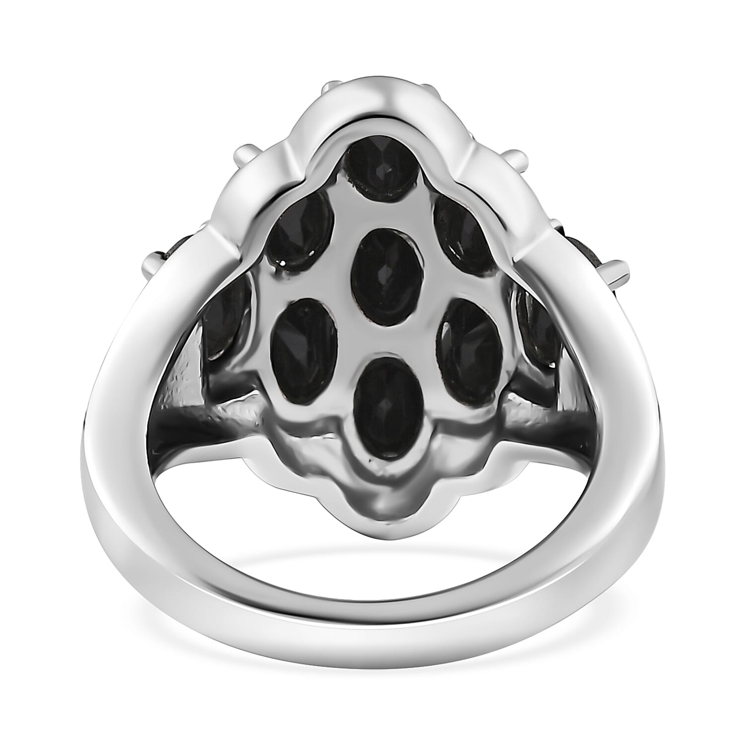 Thai Black Spinel Ring in Stainless Steel (Size 10.0) 5.50 ctw , Tarnish-Free, Waterproof, Sweat Proof Jewelry