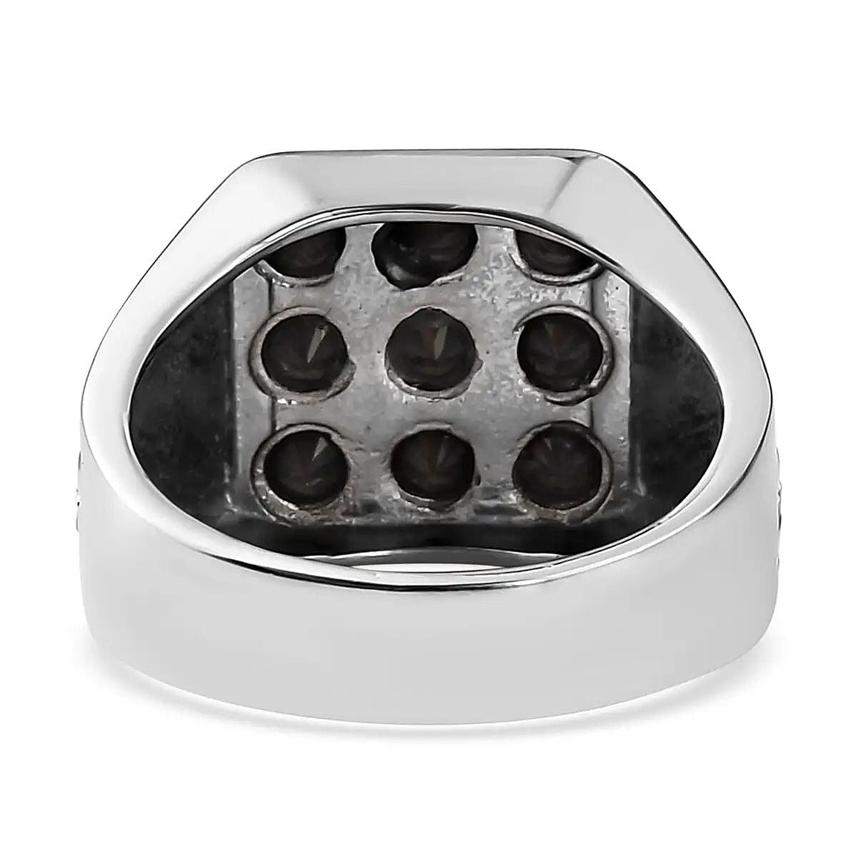 Thai Black Spinel 2.30 ctw Men's Ring in Stainless Steel (Size 14.0)  image number 4