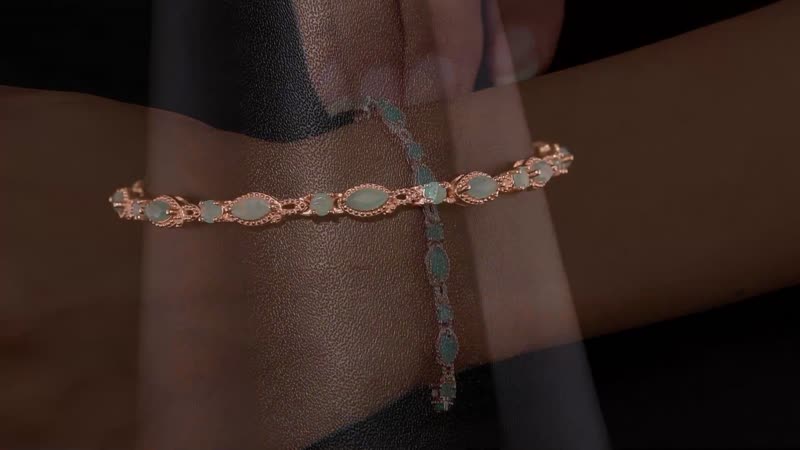 Grandidierite Bracelet in Vermeil Rose Gold Over Sterling Silver (7.25 In) 4.15 ctw