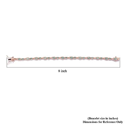 Grandidierite Bracelet in Vermeil Rose Gold Over Sterling Silver (7.25 In) 4.15 ctw