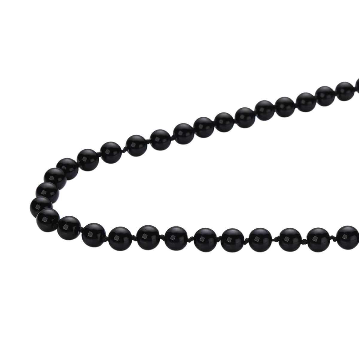 Enhanced Black Agate Beaded Endless Necklace 34 Inches 332.00 ctw image number 3