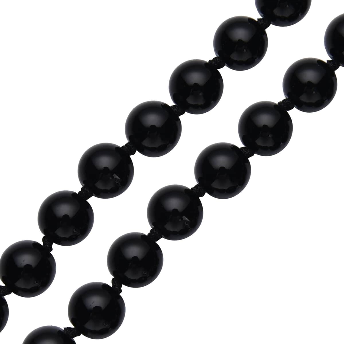 Enhanced Black Agate Beaded Endless Necklace 34 Inches 332.00 ctw image number 4