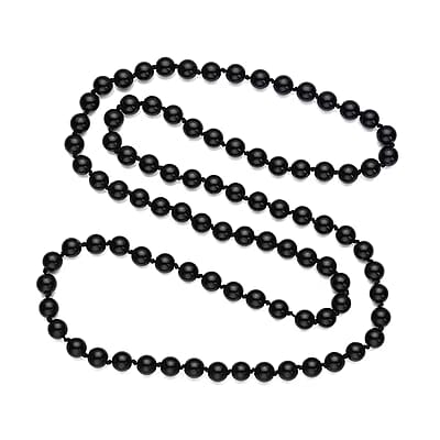 Enhanced Black Agate Beaded Endless Necklace 34 Inches 332.00 ctw