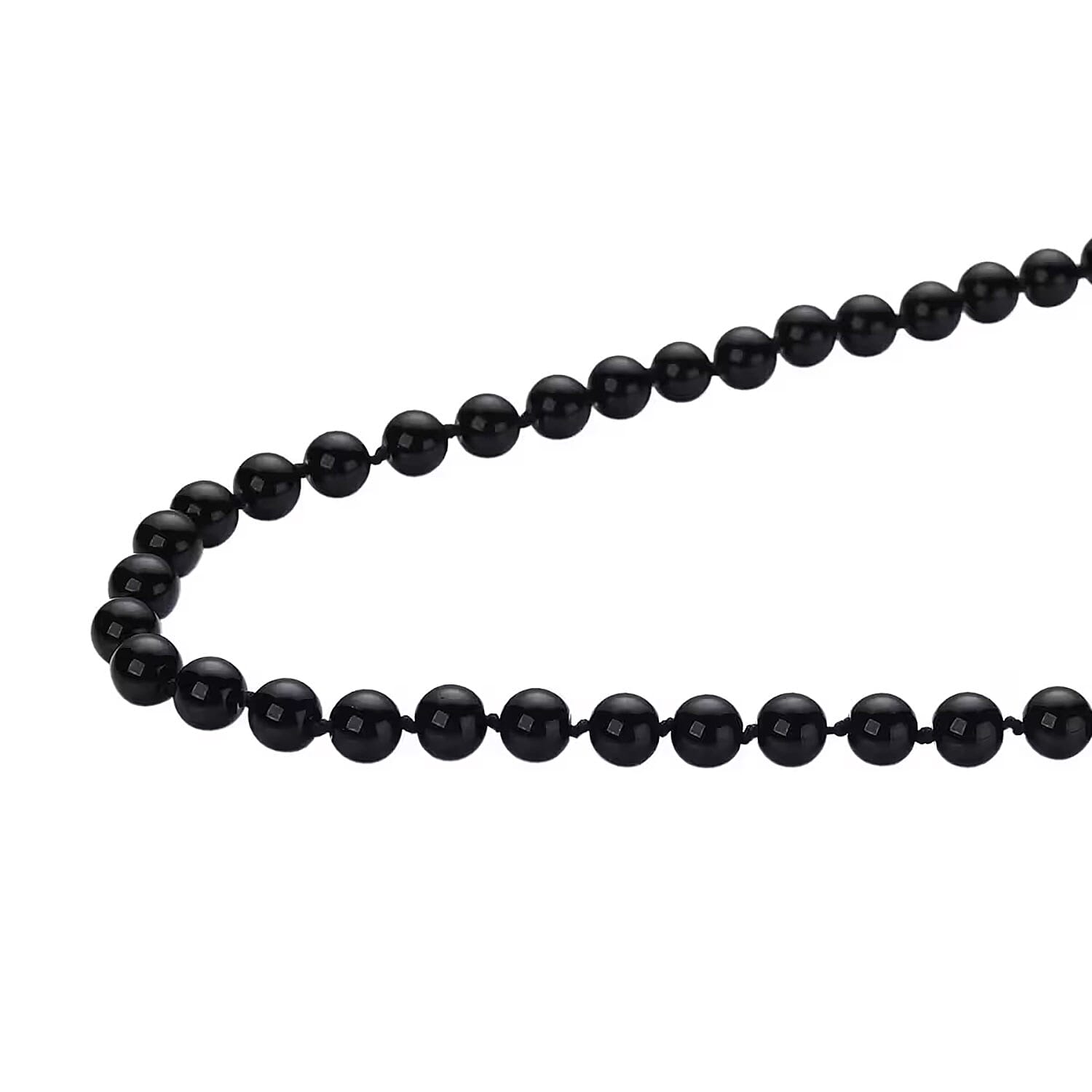 Enhanced Black Agate Beaded Endless Necklace 34 Inches 332.00 ctw