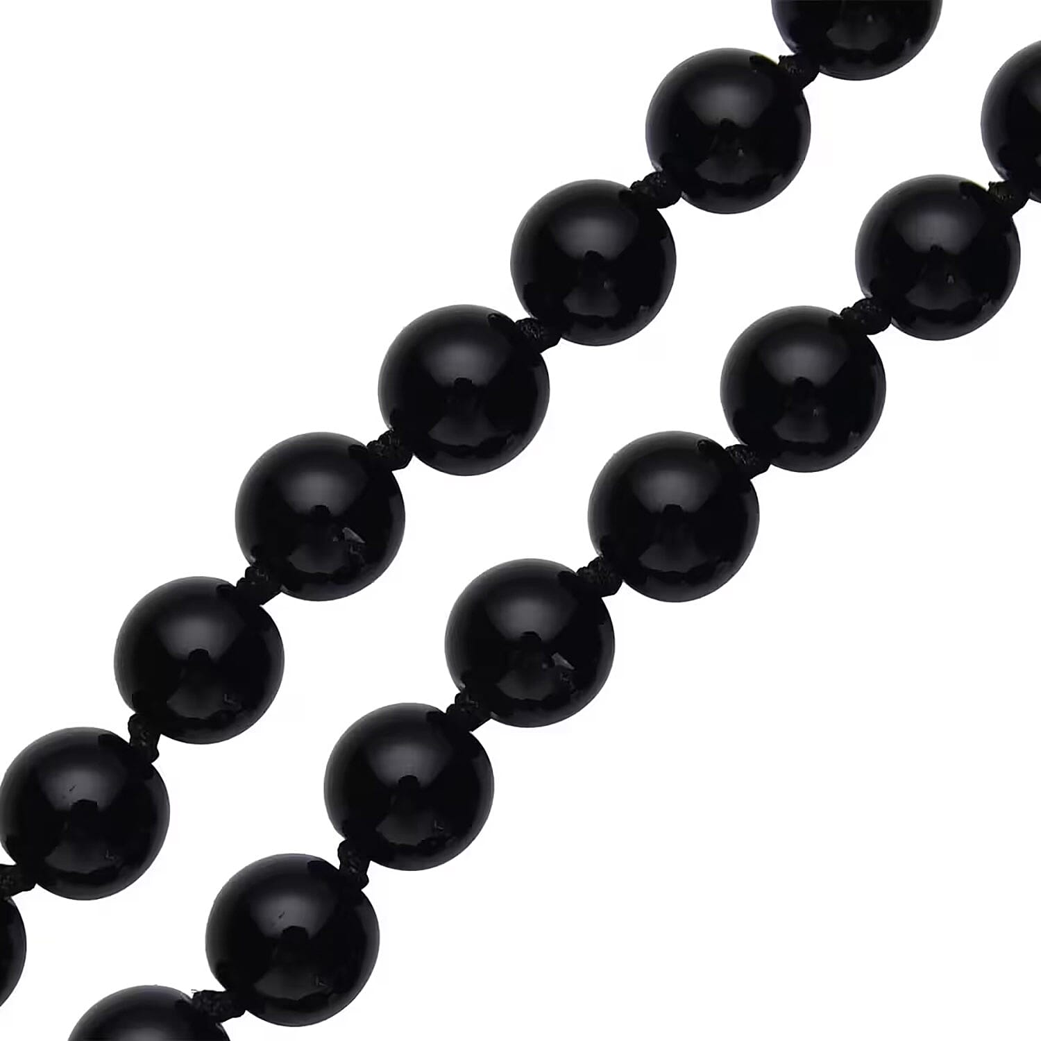 Enhanced Black Agate Beaded Endless Necklace 34 Inches 332.00 ctw
