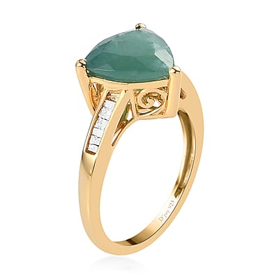 Premium Grandidierite and Diamond Ring in Vermeil Yellow Gold Over Sterling Silver (Size 10.0) 3.75 ctw