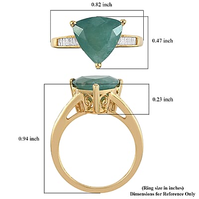 Premium Grandidierite and Diamond Ring in Vermeil Yellow Gold Over Sterling Silver (Size 10.0) 3.75 ctw