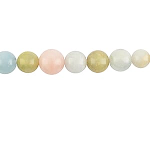 Multi-Beryl Beaded Necklace (20 Inches) in Rhodium Over Stainless Steel 180.50 ctw , Tarnish-Free, Waterproof, Sweat Proof Jewelry