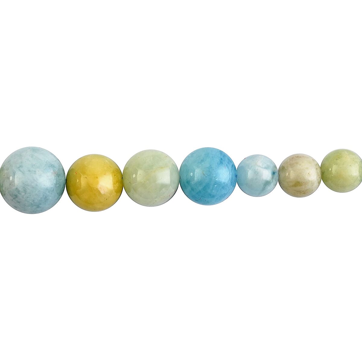 Multi-Aquamarine Beaded Necklace (20 Inches) in Rhodium Over Stainless Steel 180.50 ctw | Tarnish-Free, Waterproof, Sweat Proof Jewelry image number 2