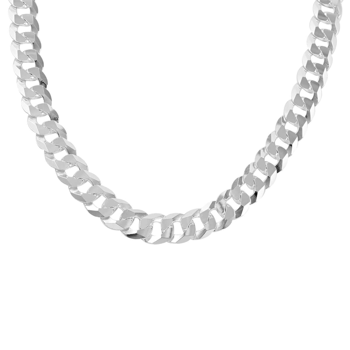 Italian Sterling Silver Jumbo Curb Necklace 28 Inches 66.60 Grams image number 0
