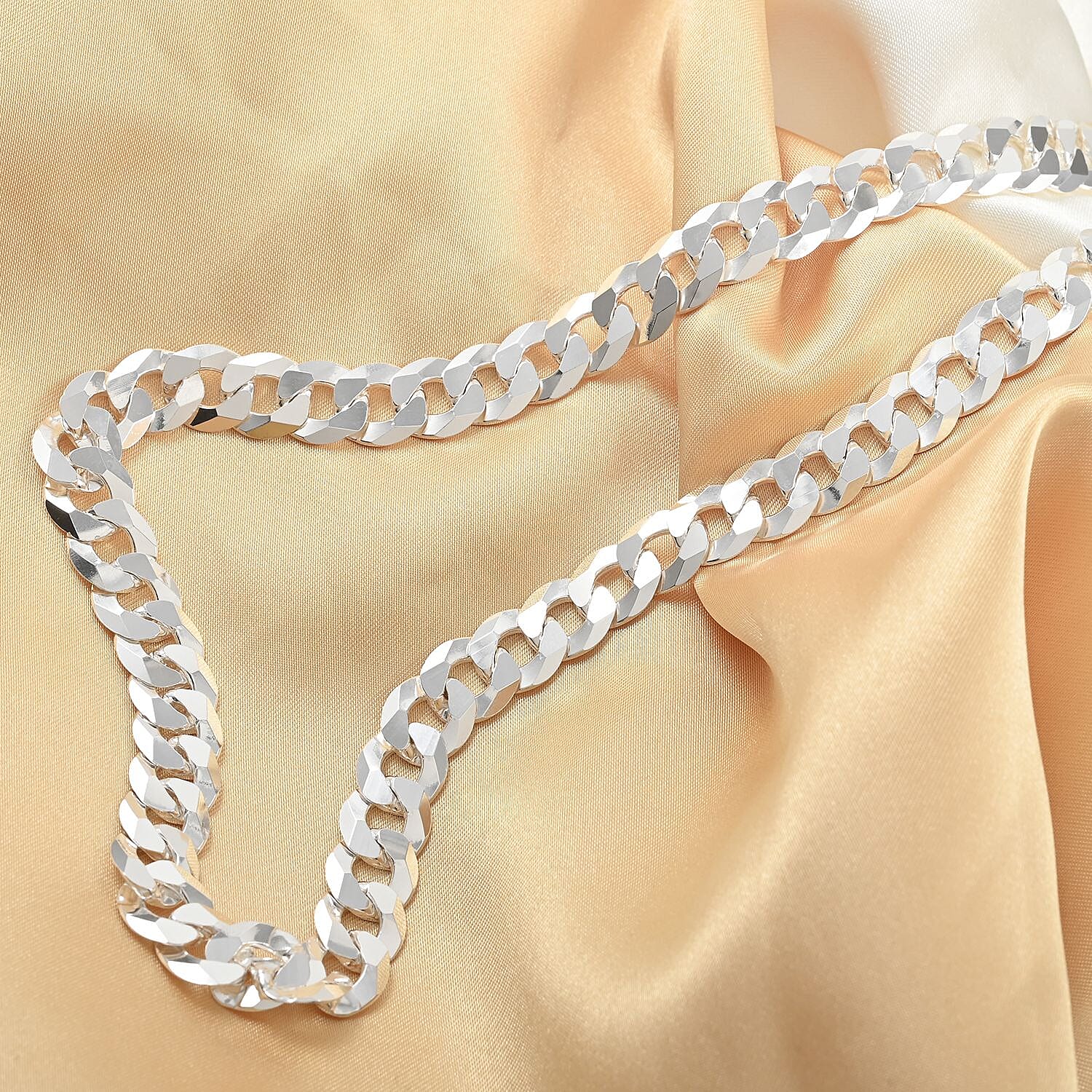 Italian Sterling Silver 10.1mm Jumbo Curb Necklace 28 Inches 66.60 Grams