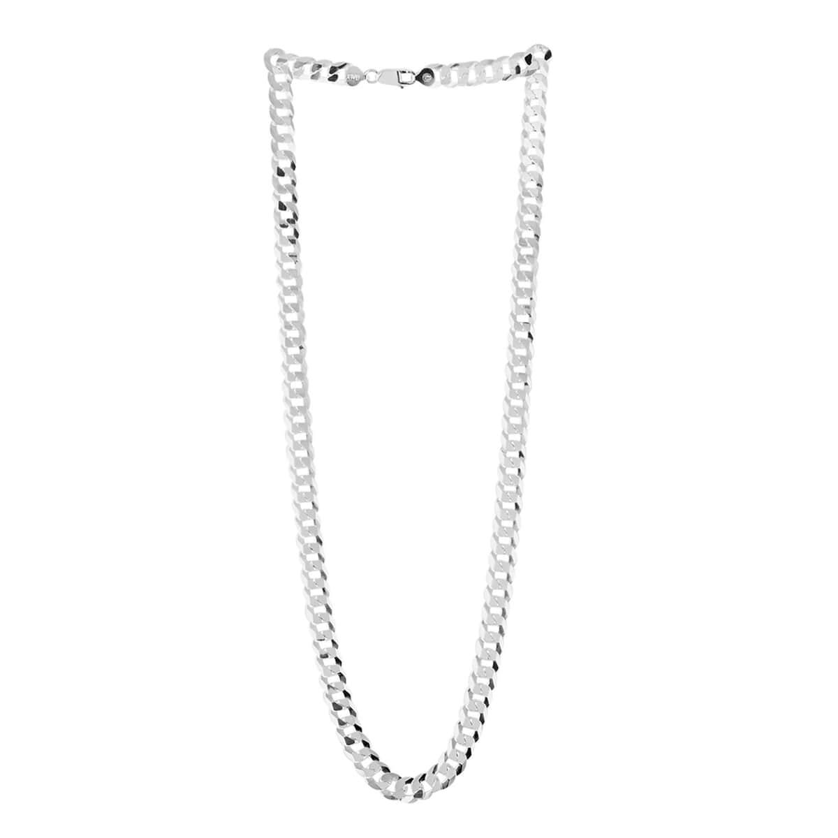 Italian Sterling Silver Jumbo Curb Necklace 28 Inches 66.60 Grams image number 2