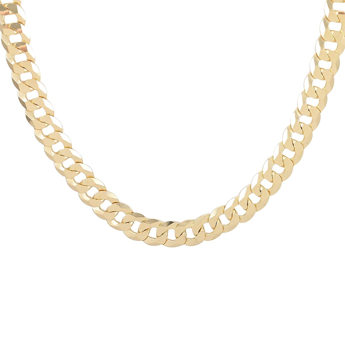 Italian 14K Yellow Gold Over Sterling Silver Jumbo Curb Necklace 28 Inches 66.60 Grams image number 0
