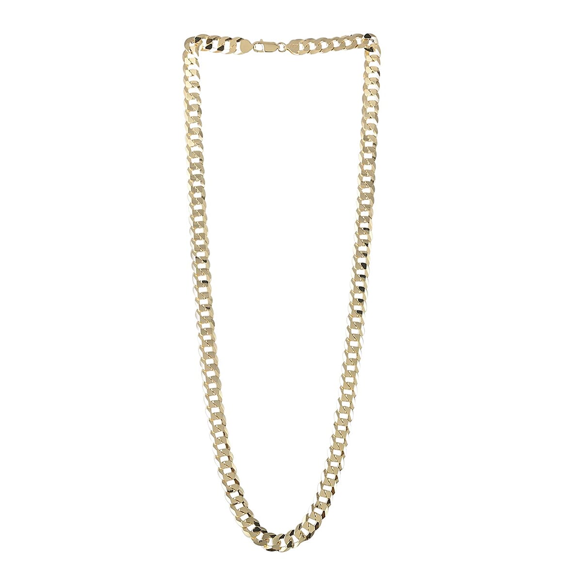 Italian 14K Yellow Gold Over Sterling Silver Jumbo Curb Necklace 28 Inches 66.60 Grams image number 2