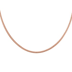 Italian 14K Rose Gold Over Sterling Silver 1mm Domed Curb Necklace 20 Inches 5.70 Grams