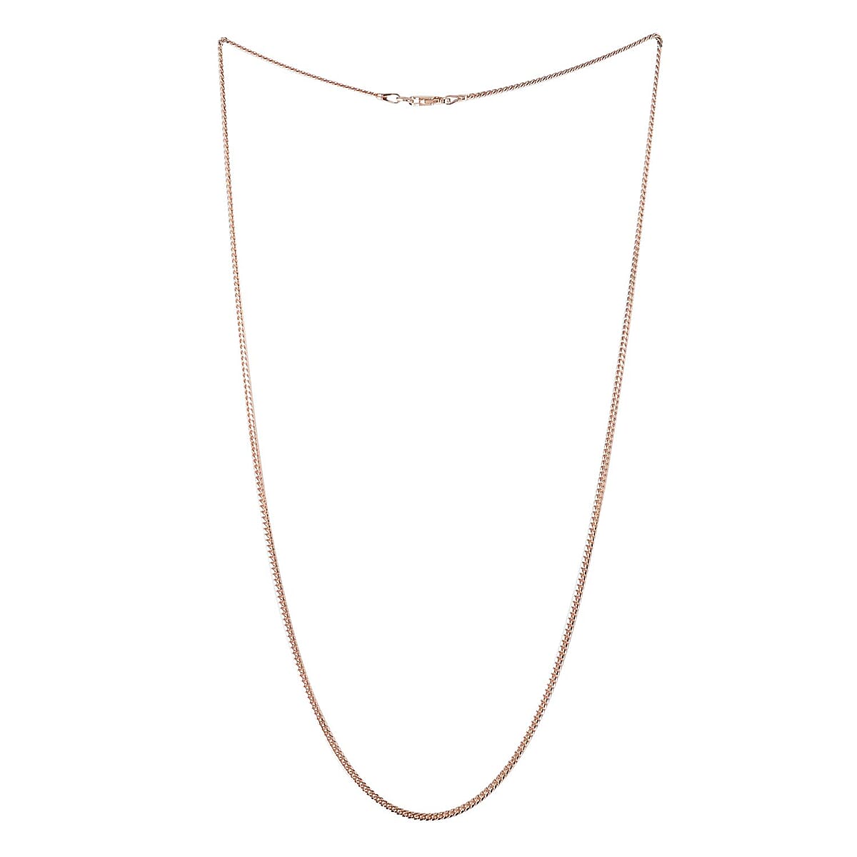 Italian 14K Rose Gold Over Sterling Silver 1mm Domed Curb Necklace 20 Inches 5.70 Grams image number 2