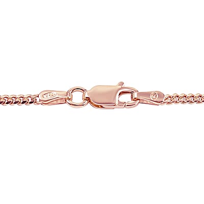 Italian 14K Rose Gold Over Sterling Silver 1mm Domed Curb Necklace 20 Inches 5.70 Grams