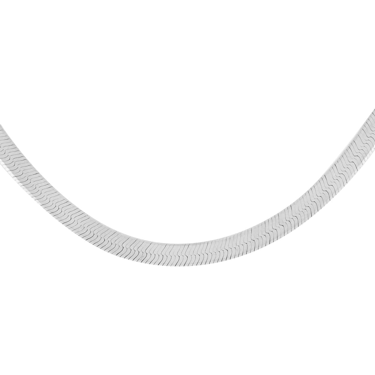 Italian Sterling Silver 3.3mm Herringbone Necklace 18 Inches 6 Grams image number 2