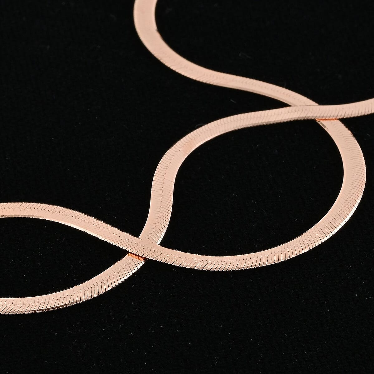Italian 14K Rose Gold Over Sterling Silver 3.3mm Herringbone Necklace 18 Inches 6 Grams image number 1