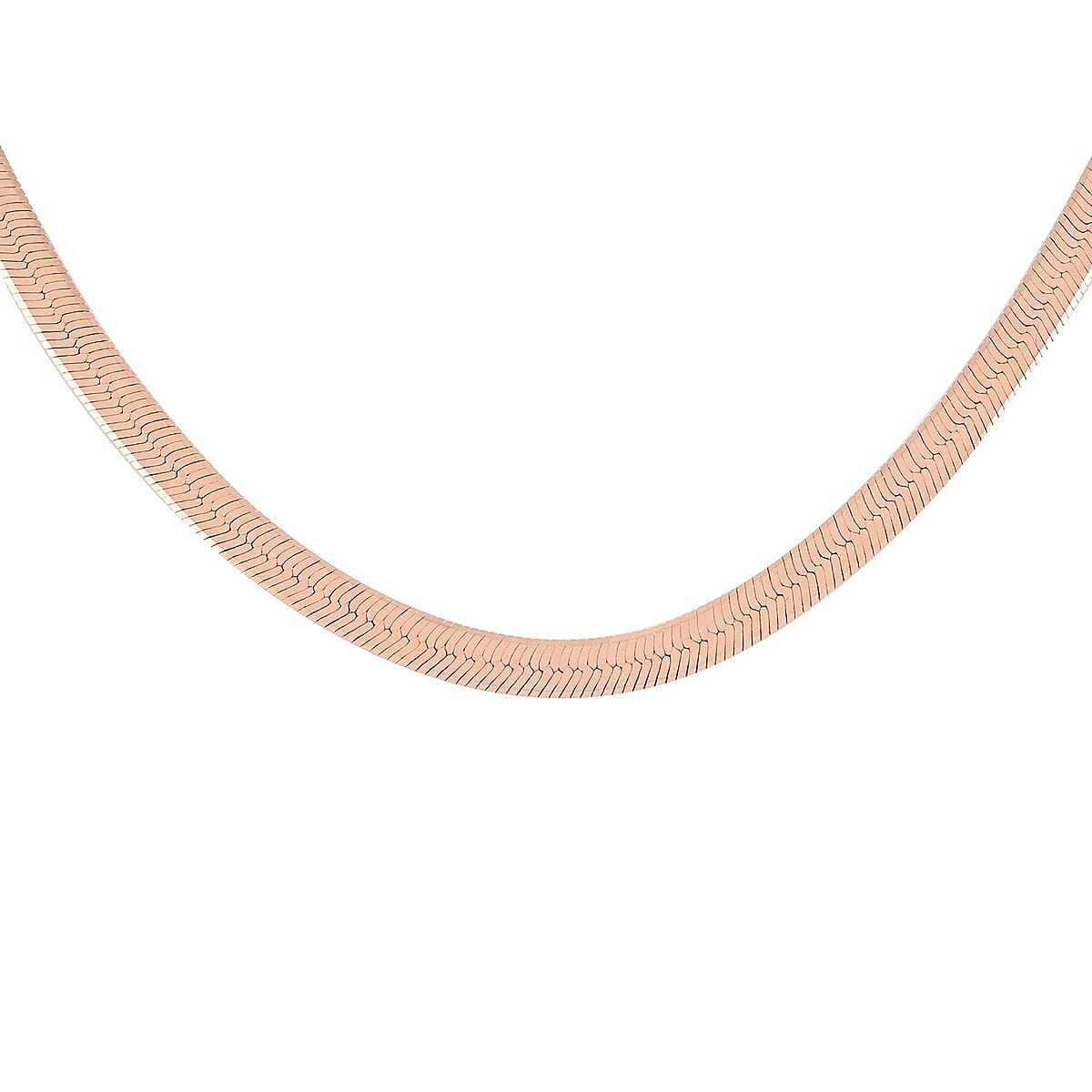 Italian 14K Rose Gold Over Sterling Silver 3.3mm Herringbone Necklace 18 Inches 6 Grams image number 3