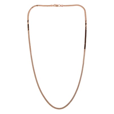 Italian 14K Rose Gold Over Sterling Silver 3.3mm Herringbone Necklace 18 Inches 6 Grams