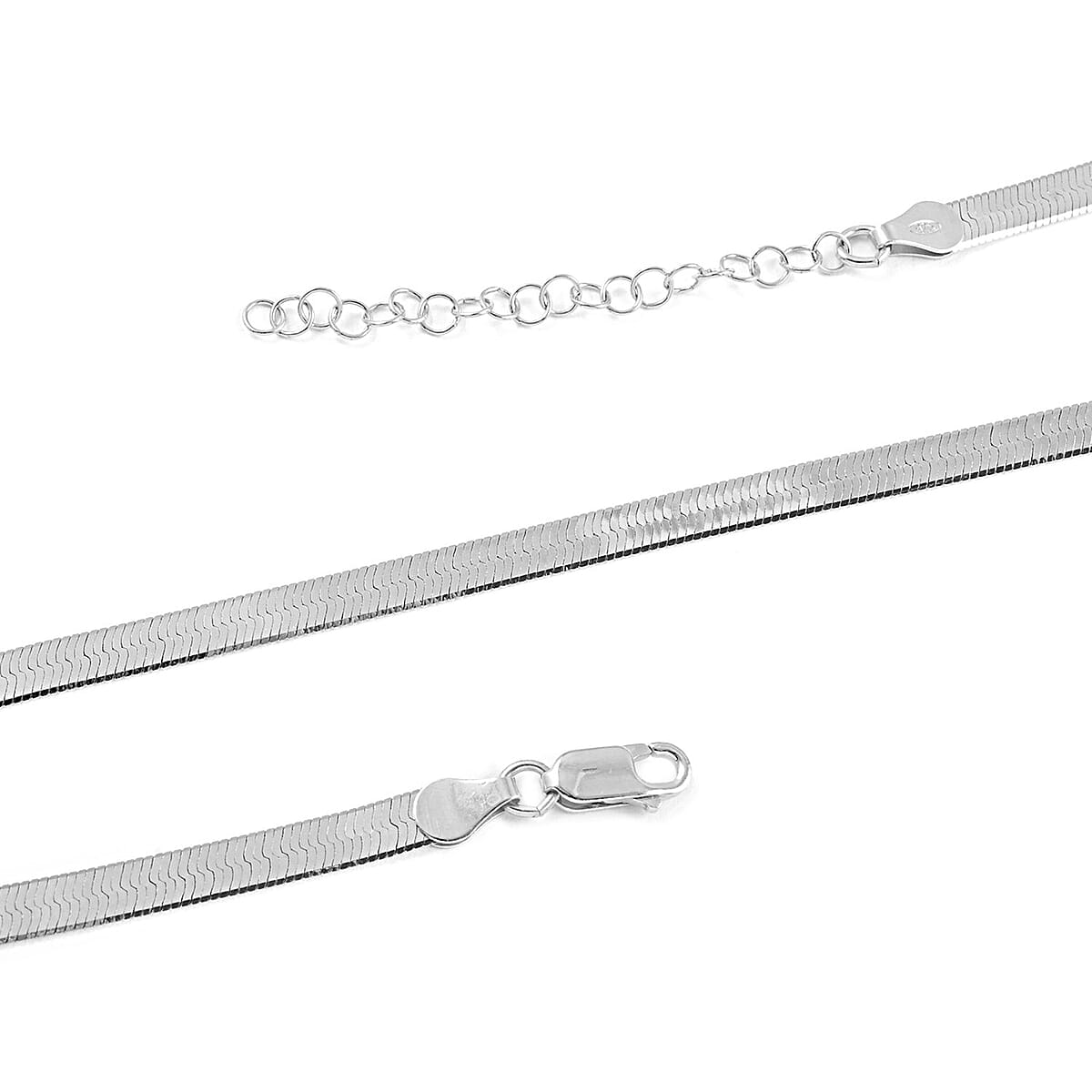 Italian Sterling Silver Herringbone Necklace 16 Inches 8.80 Grams image number 2
