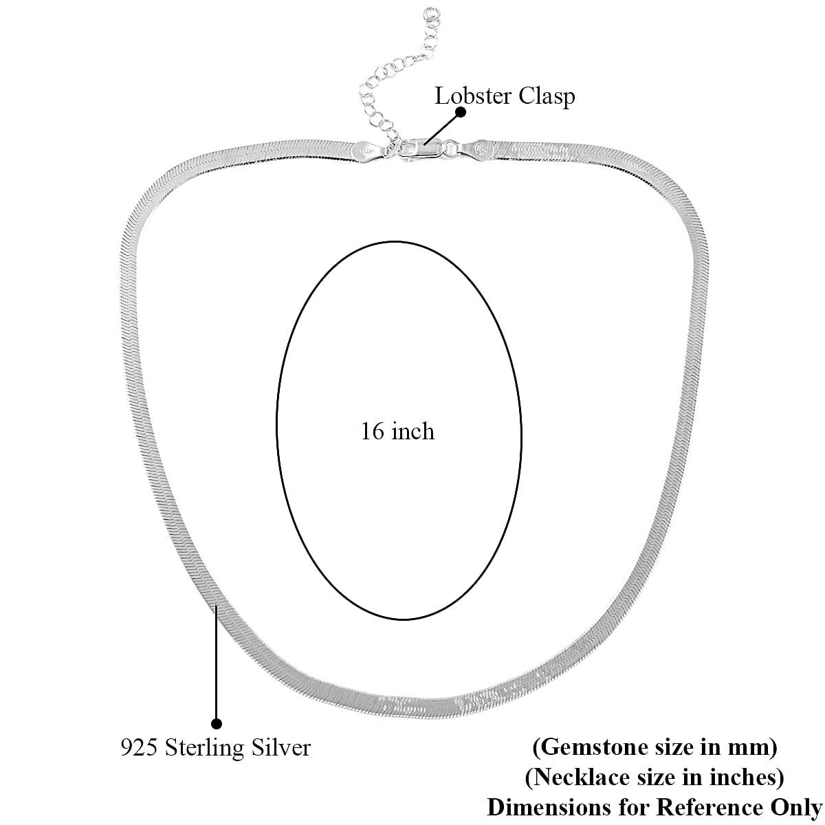 Italian Sterling Silver Herringbone Necklace 16 Inches 8.80 Grams image number 3