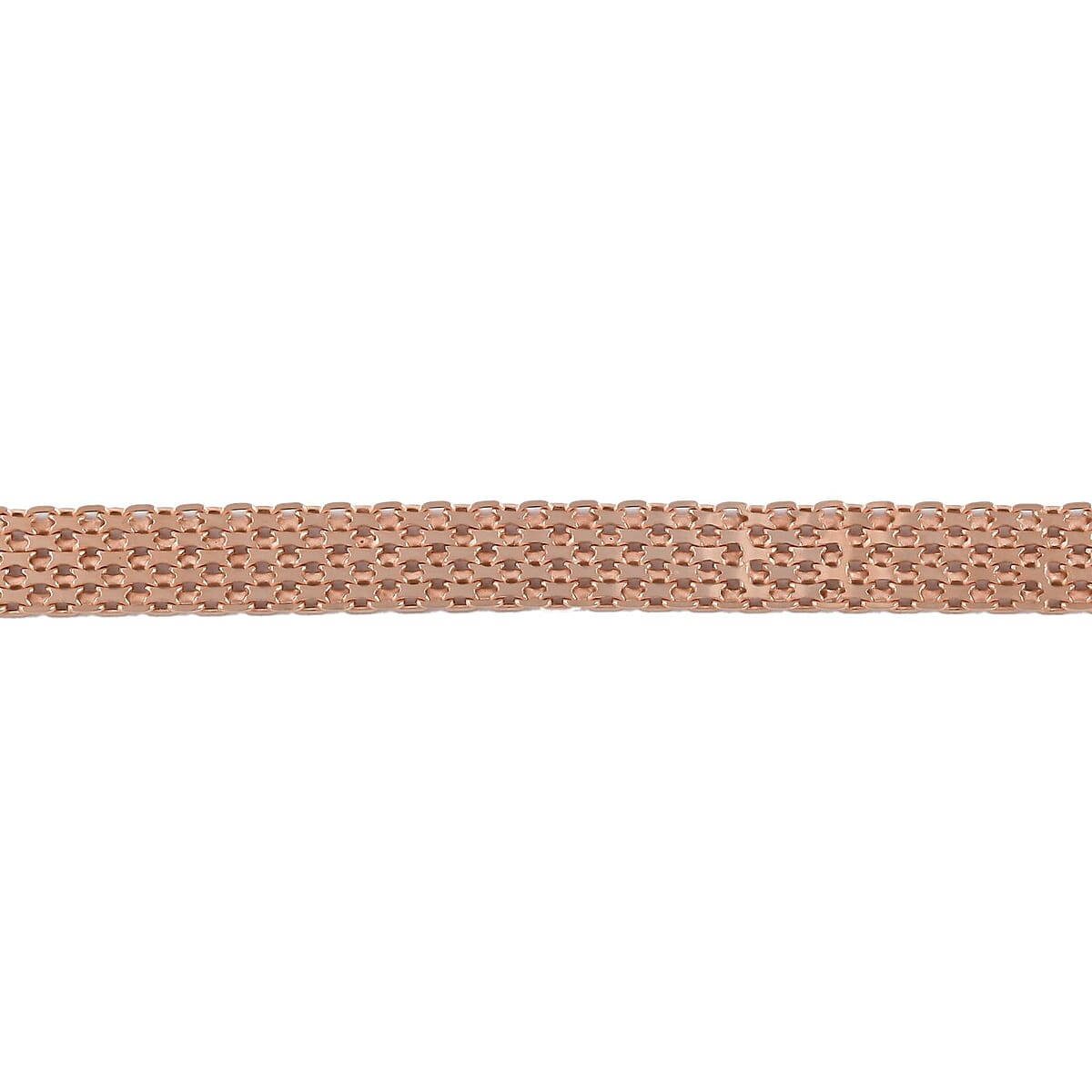 Italian 14K Rose Gold Over Sterling Silver Bracelet (7.00 In) 4.70 Grams image number 2