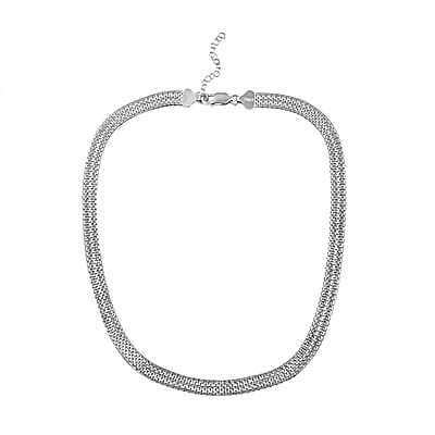 Italian Sterling Silver Bismark Necklace, Silver Jewelry Gifts For Women (18 Inches)