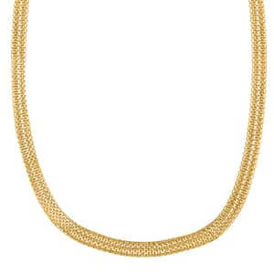 Italian 14K Yellow Gold Plated Sterling Silver Bismark Necklace, Silver Jewelry Gifts For Women (18 Inches)