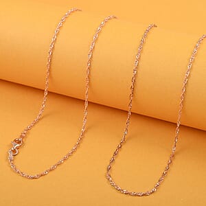Italian 14K RG Over Sterling Silver .75mm Rope Necklace 30 Inches 3 Grams