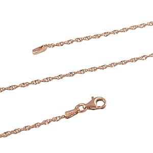 Italian 14K RG Over Sterling Silver .75mm Rope Necklace 30 Inches 3 Grams