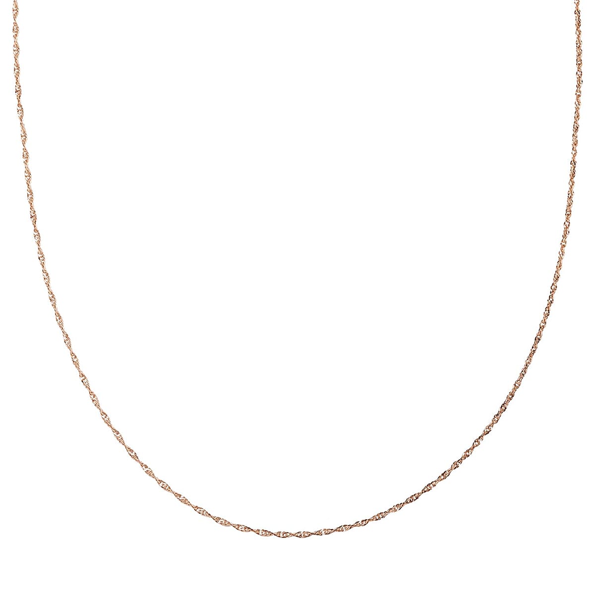Italian 14K RG Over Sterling Silver .75mm Rope Necklace 30 Inches 3 Grams image number 3