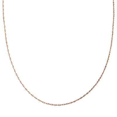 Italian 14K RG Over Sterling Silver .75mm Rope Necklace 30 Inches 3 Grams