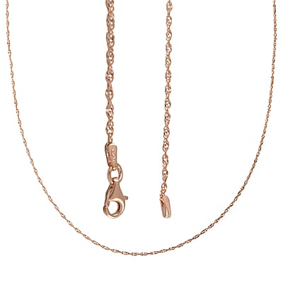 Italian 14K RG Over Sterling Silver .75mm Rope Necklace 30 Inches 3 Grams