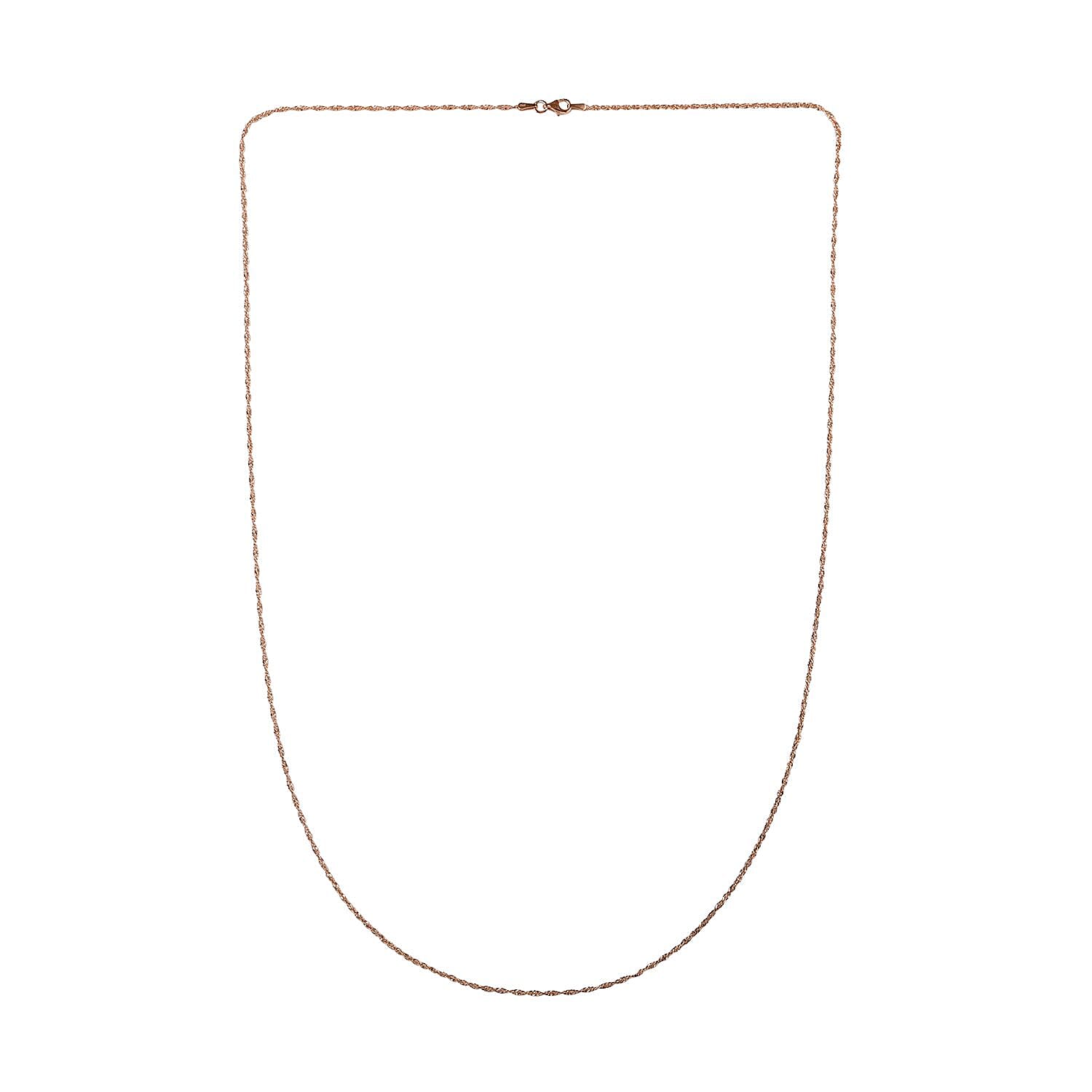 Italian 14K RG Over Sterling Silver .75mm Rope Necklace 30 Inches 3 Grams
