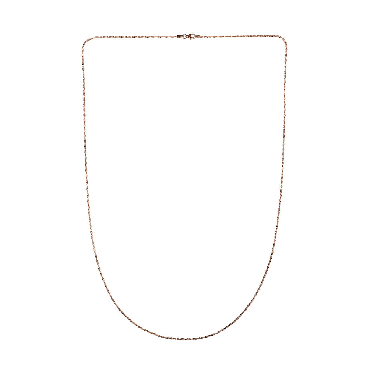 Italian 14K RG Over Sterling Silver .75mm Rope Necklace 30 Inches 3 Grams image number 5