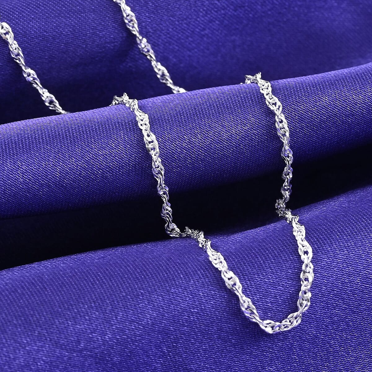 Italian Sterling Silver 1mm Rope Necklace (20 Inches) (2.90 g) image number 1