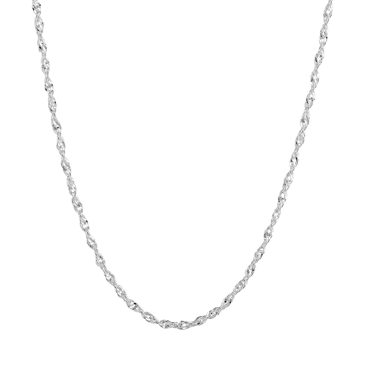 Italian Sterling Silver 1mm Rope Necklace (20 Inches) (2.90 g) image number 3