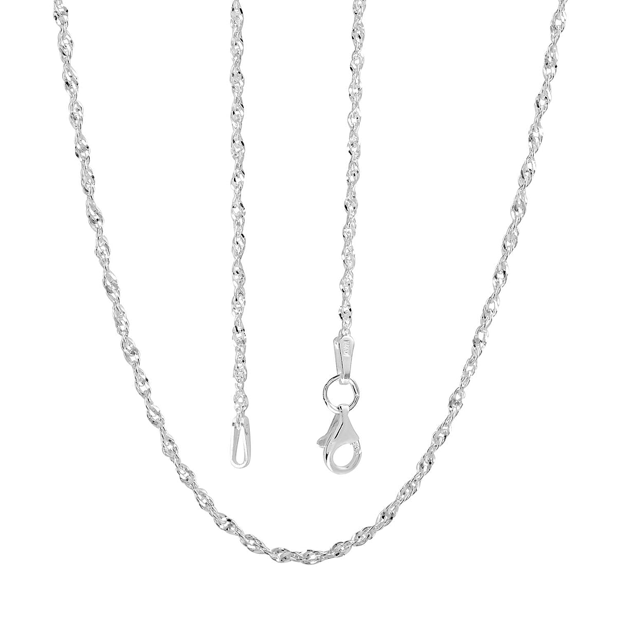 Italian Sterling Silver 1mm Rope Necklace (20 Inches) (2.90 g) image number 4