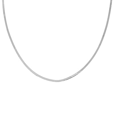 Italian Herringbone Necklace in Sterling Silver, Silver Necklace, Birthday Gifts for Her (18 Inches)