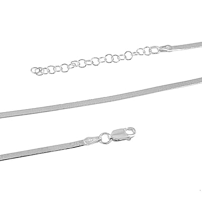 Italian Herringbone Necklace in Sterling Silver, Silver Necklace, Birthday Gifts for Her (18 Inches)