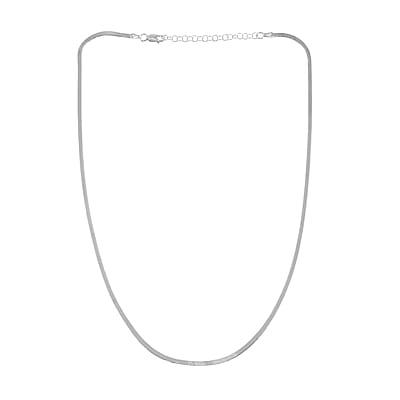 Italian Herringbone Necklace in Sterling Silver, Silver Necklace, Birthday Gifts for Her (18 Inches)