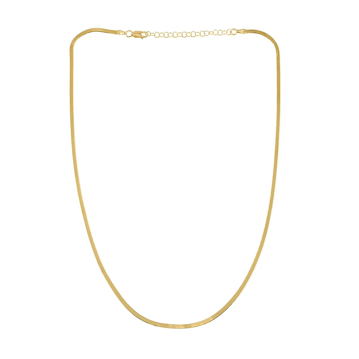 Italian 14K Yellow Gold Over Sterling Silver 2.3mm Herringbone Necklace 18 Inches 3.50 Grams image number 4