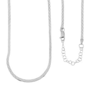 Italian Sterling Silver Herringbone Necklace 18 Inches 3.30 Grams