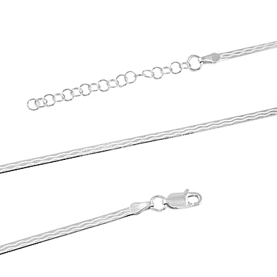 Italian Sterling Silver Herringbone Necklace 18 Inches 3.30 Grams