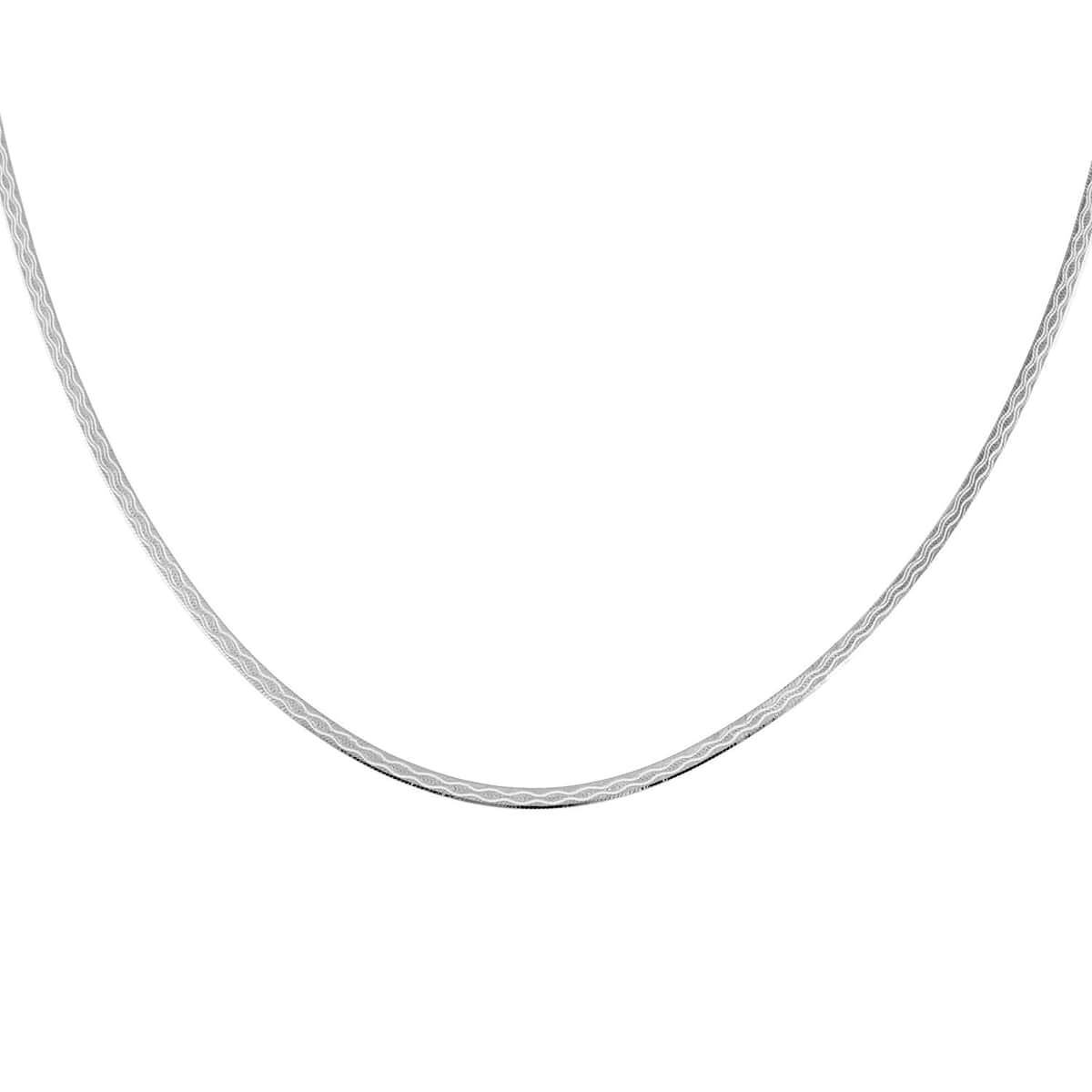 Italian Sterling Silver Herringbone Necklace 18 Inches 3.30 Grams image number 3