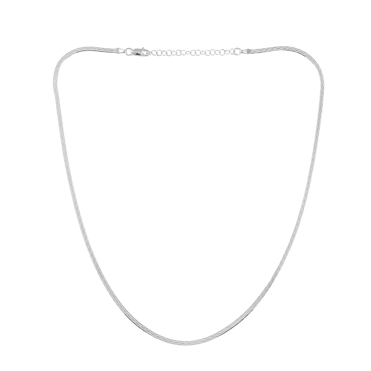 Italian Sterling Silver Herringbone Necklace 18 Inches 3.30 Grams image number 4